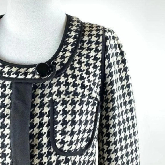 Venus blazer 8 houndstooth 20% wool zip pockets - Picture 2 of 8